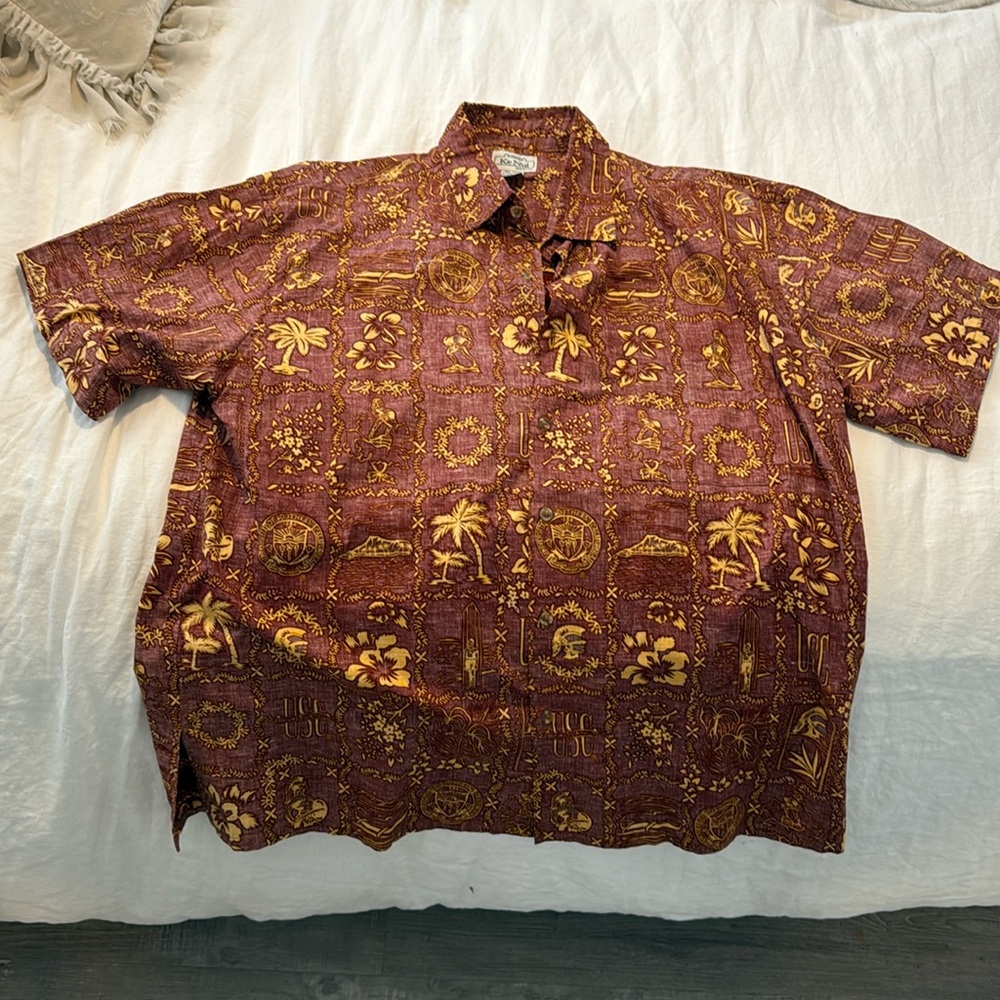 Ke Nui hawaii USC button down short sleeve shirt